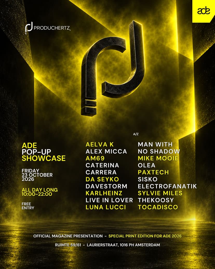 PRODUCHERTZ ADE POP-UP SHOWCASE — Música · Amsterdam