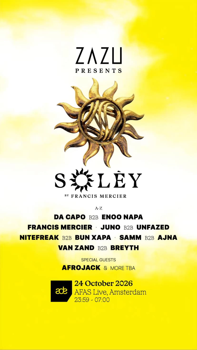 ZAZU presents: SOLÈY by Francis Mercier — Music · Amsterdam