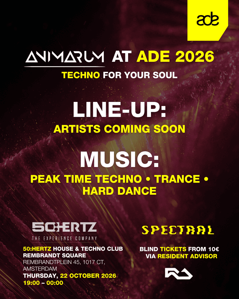 Animarum Showcase at ADE 2026 - Techno for Your Soul — Music · Amsterdam