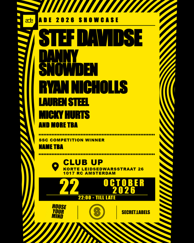 ADE Club Up Take-over with Stef Davidse, Danny Snowden, Ryan Nicholls, TBA, TBA — Música · Amsterdam