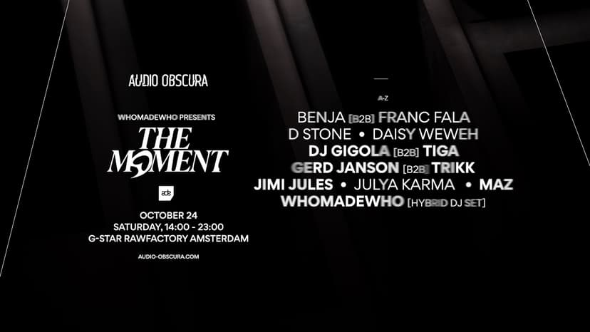 Audio Obscura ADE x The Moment by WhoMadeWho — Music · Amsterdam