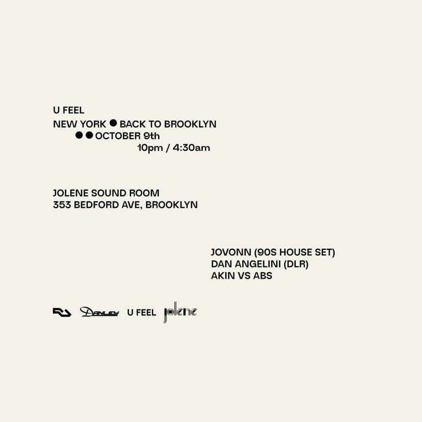UFeel Back to Brooklyn w Jovonn (90's House set) + more — Music · New York