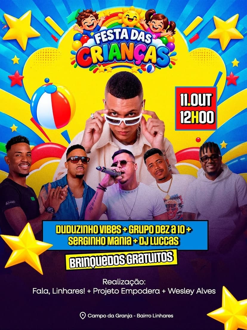 Pagode beneficente de dia das crianças - Linhares